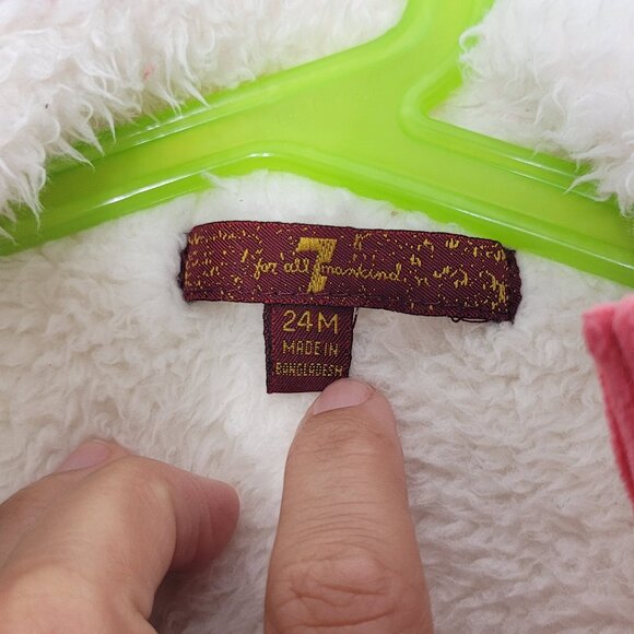 7 For All Mankind Girls Pink 100% Cotton Toddler Corduroy Look Jacket 24M - Picture 10 of 14